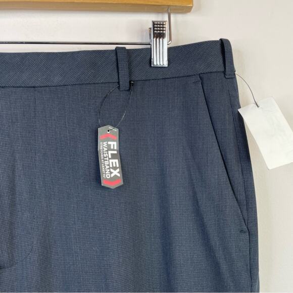 Van Heusen Flex Fit Flat front Straight leg dress pants Ash Blue Navy men 36 new - Picture 4 of 11